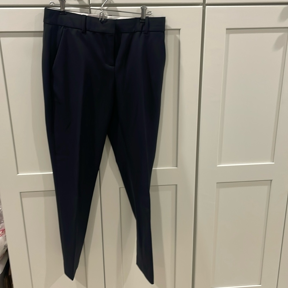 Everlane navy straight leg pants, sz 4, belt loops, side pockets and back
